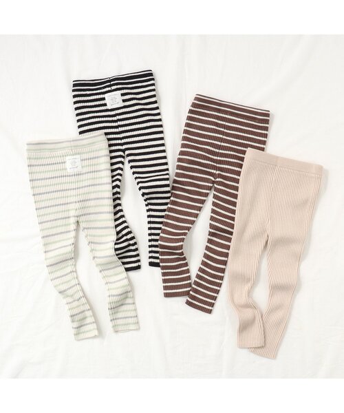 apres les cours（アプレレクール）の「あったかリブニットレギンス/7days Style pant（レギンス/スパッツ・キッズ・ブラック/ブラウン/アイボリー/ベージュ・120/90/80/130/110/100）」の5枚目の写真