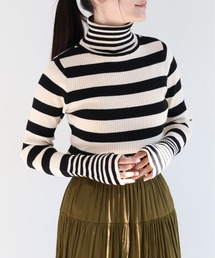 cepo | フィンガーホール ソデキリカエモチモチリブタートル(ニット/セーター)