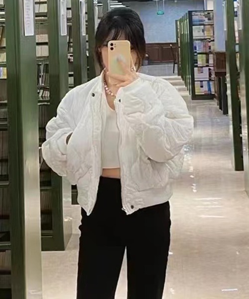 SETUP7（セットアップセブン）の「【SETUP7】ミリタリーライク中綿ブルゾン ジャケット US LEVEL7 KNF037（ミリタリージャケット・レディース・ホワイト/カーキ/ブラック・FREE）」の5枚目の写真