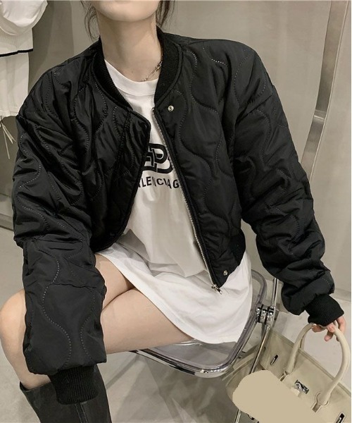 SETUP7（セットアップセブン）の「【SETUP7】ミリタリーライク中綿ブルゾン ジャケット US LEVEL7 KNF037（ミリタリージャケット・レディース・ホワイト/カーキ/ブラック・FREE）」の7枚目の写真