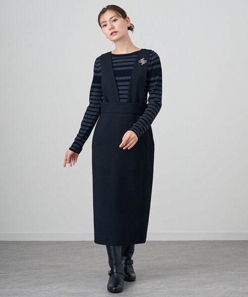 ANAYI（アナイ）の「ウールツイルストレッチサロペット スカート