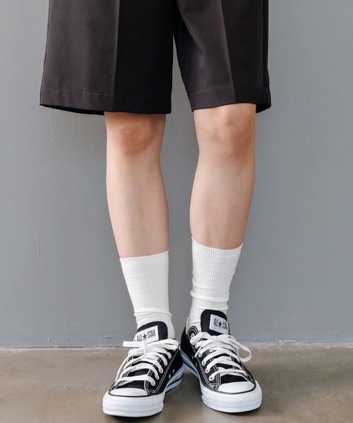 mili an deni（ミリアンデニ）の「リブクルー丈刺繍ソックス（ソックス/靴下・レディース・ブラック/ピンク/ネイビー/グリーン/オレンジ/ホワイト・F）」の7枚目の写真