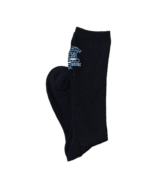 mili an deni（ミリアンデニ）の「リブクルー丈刺繍ソックス（ソックス/靴下・レディース・ブラック/ピンク/ネイビー/グリーン/オレンジ/ホワイト・F）」の17枚目の写真