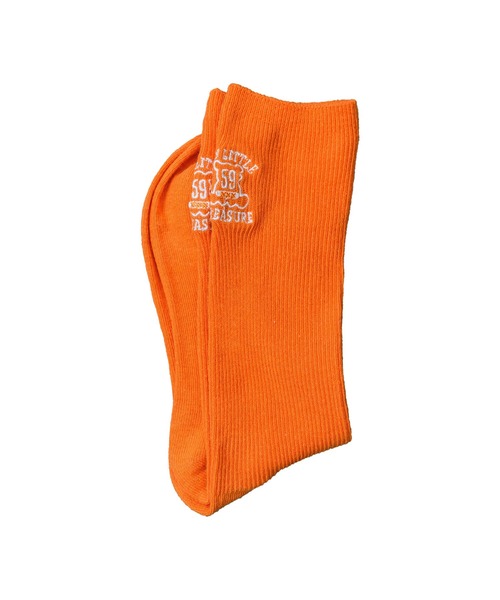 mili an deni（ミリアンデニ）の「リブクルー丈刺繍ソックス（ソックス/靴下・レディース・ブラック/ピンク/ネイビー/グリーン/オレンジ/ホワイト・F）」の21枚目の写真