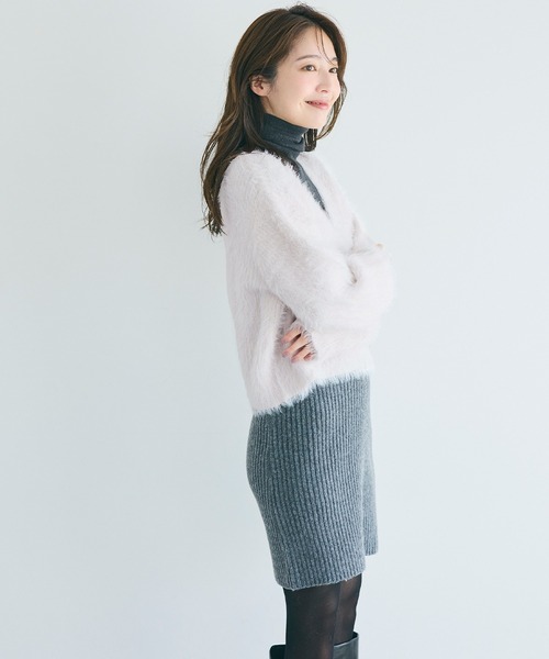 coca(coca)(コカ)の「ふんわりシャギーニットカーディガン(カーディガン/ボレロ・レディース・チャコール/イエロー/アイボリー/ブラウン/グレー/ライトピンク・ONE SIZE/S/L/M)」の11枚目の写真
