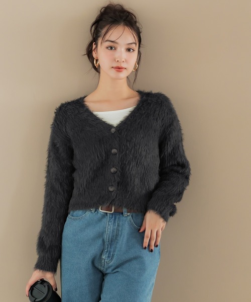 ふんわりシャギーニットカーディガン（カーディガン/ボレロ）｜coca