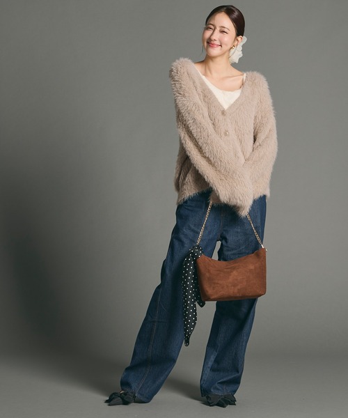 coca(coca)(コカ)の「\再入荷!!/ふんわりシャギーニットカーディガン【高橋愛様着用】(カーディガン/ボレロ・レディース・チャコール/イエロー/アイボリー/ブラウン/グレー/ライトピンク・ONE SIZE/S/L/M)」の21枚目の写真