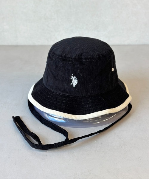 U.S. POLO ASSN バケットハット　コーデュロイ U.S. POLO ASSN. 帽子 ハット 1ポイント刺繍コーデュロイバケハ