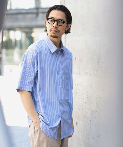B:MING by BEAMS(ビーミングバイビームス)の「B:MING by BEAMS / ブロード レギュラーカラー ショートスリーブ シャツ(シャツ/ブラウス・メンズ・ブルー/サックスブルー・SMALL/MEDIUM/X-LARGE/LARGE)」の4枚目の写真