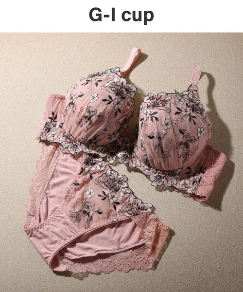 グラマーバストをしっかり支える】ブラジャー＆ショーツセット ウ