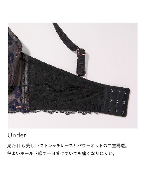 グラマーさん限定✨️♥️ラ・メールブルーブラJ90ブルー ショーツLLサイズ ニッセン ブラジャー (J90-J95) 大きいサイズ フルカップブラ 2
