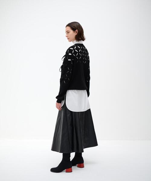 LANVIN en Bleu(ランバンオンブルー)の「ダイヤスリットリボンニット(ニット/セーター・レディース・グレー/ブラック・38)」の17枚目の写真