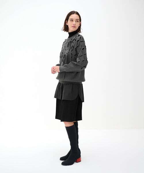 LANVIN en Bleu(ランバンオンブルー)の「ダイヤスリットリボンニット(ニット/セーター・レディース・グレー/ブラック・38)」の22枚目の写真