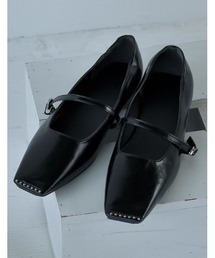 Re:EDIT | [2023-24 WINTER COLLECTION][大きいサイズ有]2WAYストラップ付スクエアトゥスタッズパンプス(パンプス)
