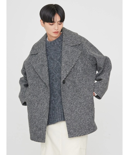 AMERICAN HOLIC(アメリカンホリック)の「ツイードライクコクーンミディコート(その他アウター・レディース・ブラウン/グレー・M/L)」の3枚目の写真