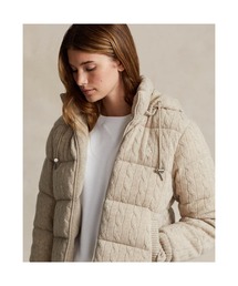 ラルフローレン　グレー ケーブル編み ダウンジャケット POLO RALPH LAUREN（ポロ ラルフ ローレン）の「ケーブルニット
