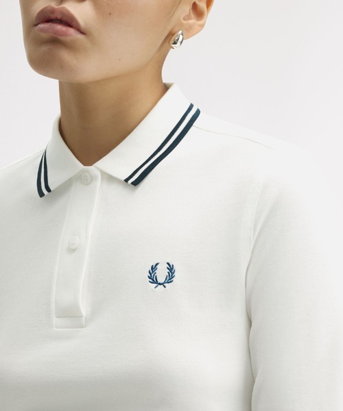 完売品 Fred Perry 長袖ポロシャツ G3636 The Fred Perry Shirt - G3636(8 Z77：NAVY / LIGHT ICE / WARM