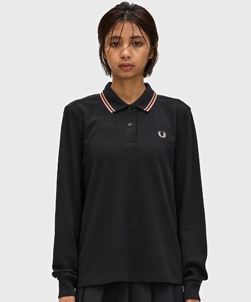 フレッドペリー ポロシャツ 長袖 黒 イングランド製 Fred Perry The Fred Perry Shirt - G3636/フレッドペリー長袖ポロシャツ