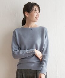 横リブドルマンラメニットプルオーバー