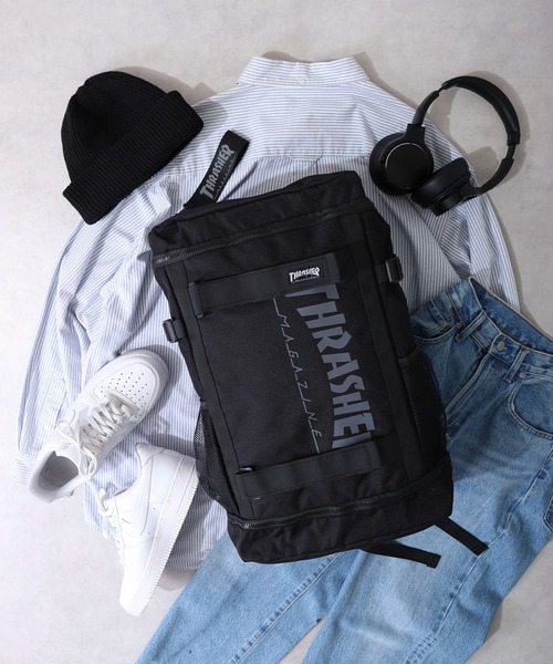 THRASHER(スラッシャー)の「THRASHER BOX RUCKSACK(バックパック/リュック・メンズ・ブラック/マルチ・FREE)」の3枚目の写真