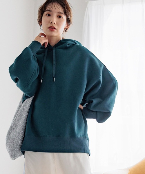 LEPSIM(レプシィム)の「ダンボールフーディー 987202(パーカー・レディース・グリーン/ネイビー/オフホワイト/イエロー/ライトグレー・FREE)」の8枚目の写真