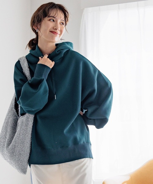 LEPSIM(レプシィム)の「ダンボールフーディー 987202(パーカー・レディース・グリーン/ネイビー/オフホワイト/イエロー/ライトグレー・FREE)」の9枚目の写真