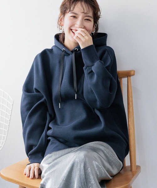 LEPSIM(レプシィム)の「ダンボールフーディー 987202(パーカー・レディース・グリーン/ネイビー/オフホワイト/イエロー/ライトグレー・FREE)」の12枚目の写真