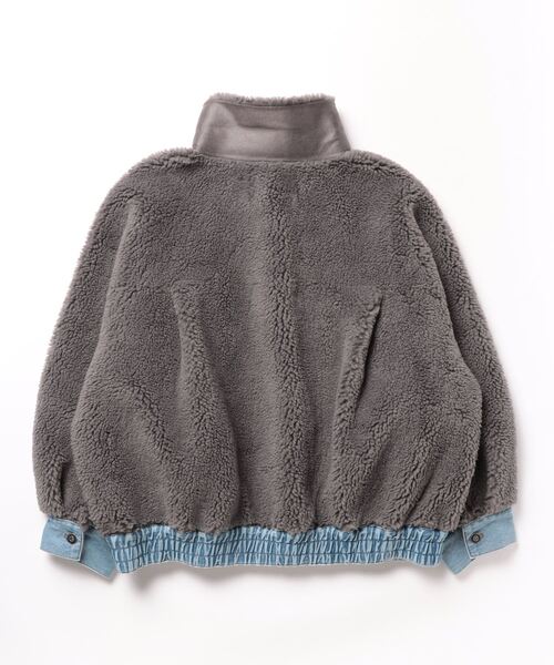 TITE IN THE STORE（ティテ　インザ　ストア）の「デニムドッキングボアジャケット（ムートンコート・レディース・チャコールグレー/ベージュ・38）」の3枚目の写真