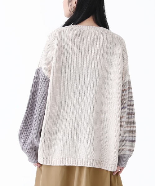 n'OrLABEL（ノアールレーベル）の「【廃盤】『ミックスカラー袖切替ローゲージニット』（ニット/セーター・レディース・マスタード/チャコール/アイボリー・FREE）」の10枚目の写真