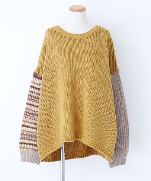 n'OrLABEL（ノアールレーベル）の「【廃盤】『ミックスカラー袖切替ローゲージニット』（ニット/セーター・レディース・マスタード/チャコール/アイボリー・FREE）」の18枚目の写真