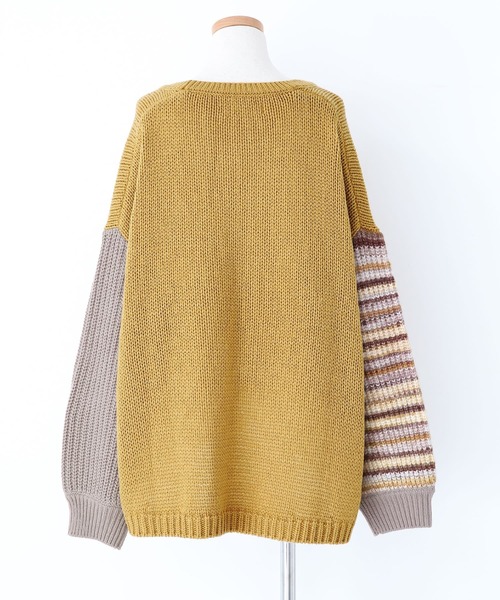 n'OrLABEL（ノアールレーベル）の「【廃盤】『ミックスカラー袖切替ローゲージニット』（ニット/セーター・レディース・マスタード/チャコール/アイボリー・FREE）」の20枚目の写真