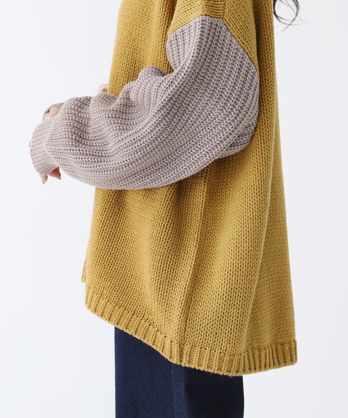 n'OrLABEL（ノアールレーベル）の「【廃盤】『ミックスカラー袖切替ローゲージニット』（ニット/セーター・レディース・マスタード/チャコール/アイボリー・FREE）」の5枚目の写真