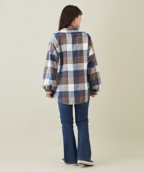 CUBE SUGAR（キューブシュガー）の「起毛チェックレギュラーシャツ（シャツ/ブラウス・レディース・ブラック/グリーン/ブルー/レッド・M）」の19枚目の写真