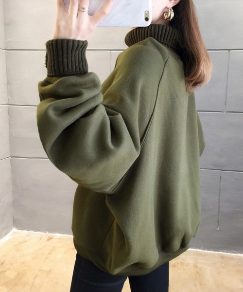 Miniministore（ミニミニストア）の「裏起毛 ロゴトレーナー レディース 韓国（スウェット・レディース・カーキ/ベージュ・2XL）」の21枚目の写真