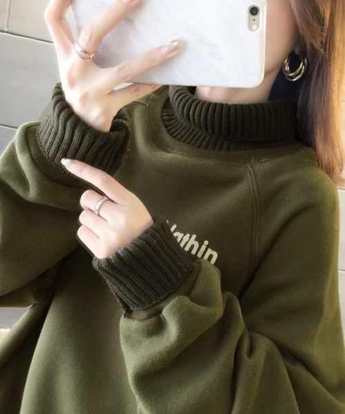 Miniministore（ミニミニストア）の「裏起毛 ロゴトレーナー レディース 韓国（スウェット・レディース・カーキ/ベージュ・2XL）」の19枚目の写真