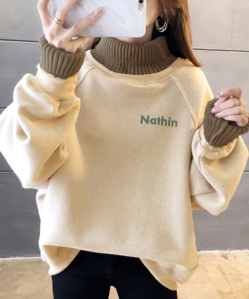 韓国newera■Essential Relaxed Sweatshirt(起毛)■送料込 セール】裏起毛 ロゴトレーナー レディース 韓国(スウェット