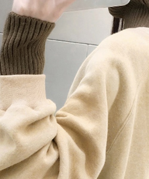 Miniministore（ミニミニストア）の「裏起毛 ロゴトレーナー レディース 韓国（スウェット・レディース・カーキ/ベージュ・2XL）」の14枚目の写真