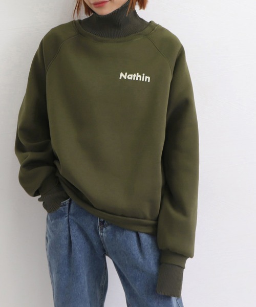 Miniministore（ミニミニストア）の「裏起毛 ロゴトレーナー レディース 韓国（スウェット・レディース・カーキ/ベージュ・2XL）」の9枚目の写真