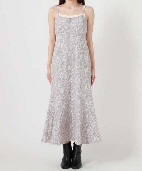 archives（アルシーヴ）の「FZIPフクレJQキャミワンピース（ワンピース・レディース・アイボリー/ブラック/グレイッシュベージュ・MEDIUM）」の4枚目の写真