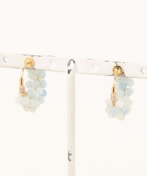 tone（トーン）の「【jebi】天然石のフープイヤリング(MA)（イヤリング・レディース・ピンク/ホワイト/ネイビー/パープル/ライトブルー/レッド/ボルドー/イエロー/ブラック/グレー/ターコイズブルー/グリーン/ブルー系その他/ブラウン・FREE）」の15枚目の写真