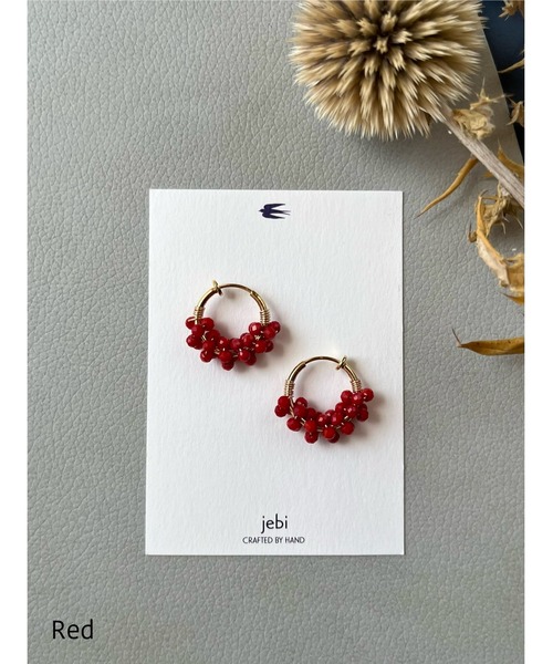 tone（トーン）の「【jebi】天然石のフープイヤリング(MA)（イヤリング・レディース・ピンク/ホワイト/ネイビー/パープル/ライトブルー/レッド/ボルドー/イエロー/ブラック/グレー/ターコイズブルー/グリーン/ブルー系その他/ブラウン・FREE）」の13枚目の写真