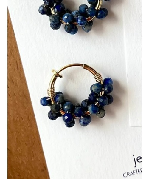 tone（トーン）の「【jebi】天然石のフープイヤリング(MA)（イヤリング・レディース・ピンク/ホワイト/ネイビー/パープル/ライトブルー/レッド/ボルドー/イエロー/ブラック/グレー/ターコイズブルー/グリーン/ブルー系その他/ブラウン・FREE）」の22枚目の写真