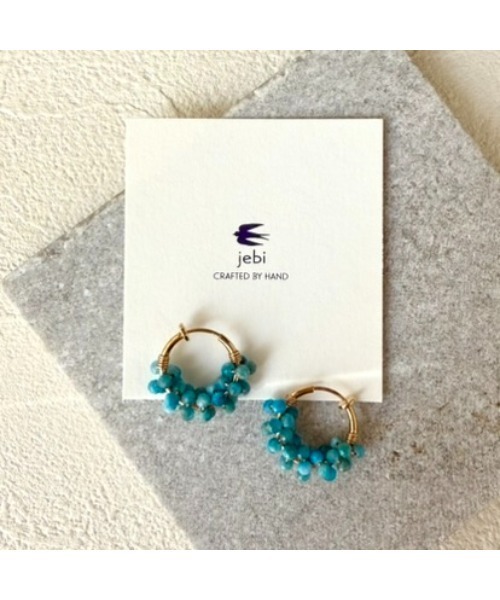 tone（トーン）の「【jebi】天然石のフープイヤリング(MA)（イヤリング・レディース・ピンク/ホワイト/ネイビー/パープル/ライトブルー/レッド/ボルドー/イエロー/ブラック/グレー/ターコイズブルー/グリーン/ブルー系その他/ブラウン・FREE）」の16枚目の写真