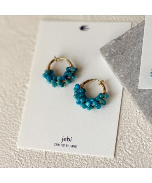 tone（トーン）の「【jebi】天然石のフープイヤリング(MA)（イヤリング・レディース・ピンク/ホワイト/ネイビー/パープル/ライトブルー/レッド/ボルドー/イエロー/ブラック/グレー/ターコイズブルー/グリーン/ブルー系その他/ブラウン・FREE）」の17枚目の写真