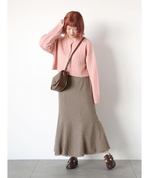 ehka sopo（エヘカソポ）の「ケーブルショート丈カーディガン（カーディガン/ボレロ・レディース・グレー/ピンク/ラベンダー/キナリ・F）」の14枚目の写真