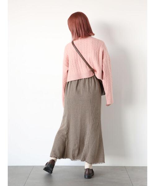 ehka sopo（エヘカソポ）の「ケーブルショート丈カーディガン（カーディガン/ボレロ・レディース・グレー/ピンク/ラベンダー/キナリ・F）」の16枚目の写真