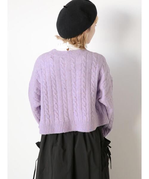 ehka sopo（エヘカソポ）の「ケーブルショート丈カーディガン（カーディガン/ボレロ・レディース・グレー/ピンク/ラベンダー/キナリ・F）」の20枚目の写真
