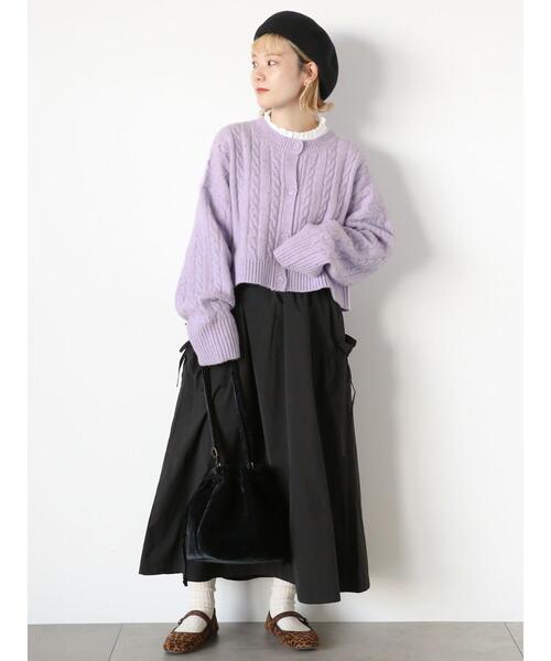 ehka sopo（エヘカソポ）の「ケーブルショート丈カーディガン（カーディガン/ボレロ・レディース・グレー/ピンク/ラベンダー/キナリ・F）」の21枚目の写真