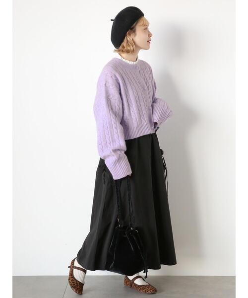 ehka sopo（エヘカソポ）の「ケーブルショート丈カーディガン（カーディガン/ボレロ・レディース・グレー/ピンク/ラベンダー/キナリ・F）」の22枚目の写真
