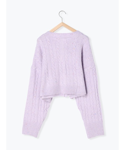 ehka sopo（エヘカソポ）の「ケーブルショート丈カーディガン（カーディガン/ボレロ・レディース・グレー/ピンク/ラベンダー/キナリ・F）」の6枚目の写真